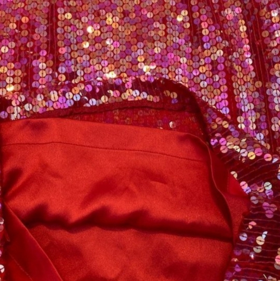 ❤️Sold❤️Vintage Jeanette Kastenberg St Martin Sequin Red Cocktail Party Dress - Picture 14 of 16